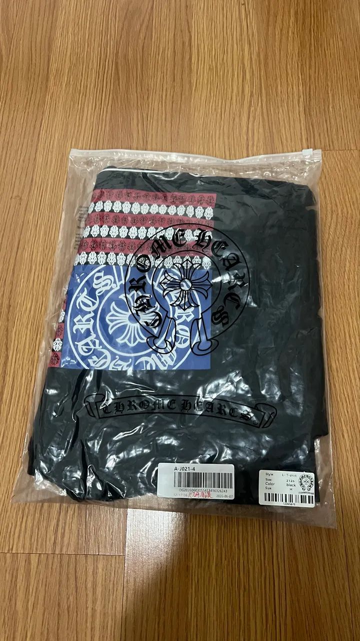 Longsleeve Chrome Hearts Us flag preta - Foto 2