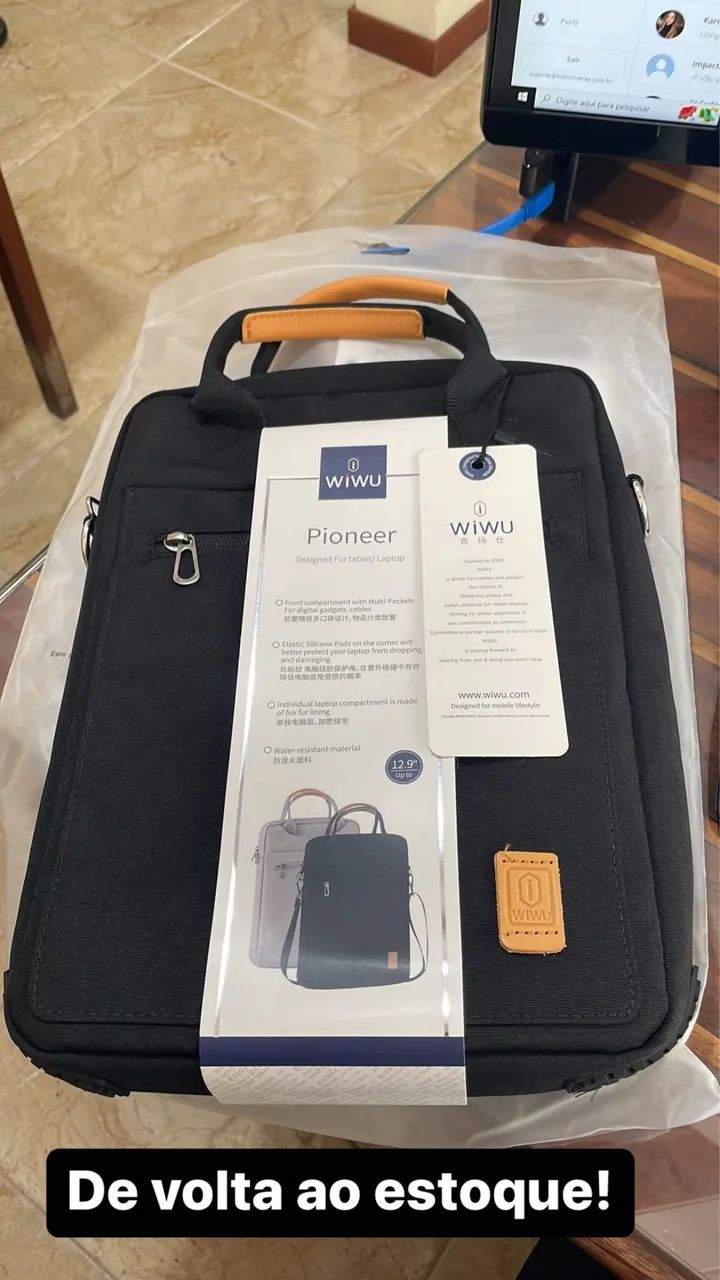 Bolsa Bag para iPad e Notebook de até 12.9 polegadas - Preta  - Foto 3