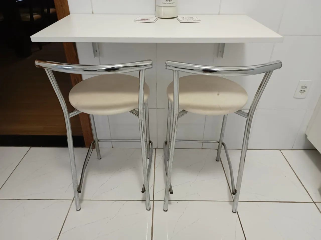 Conjunto Banqueta Alta Inox e Corino - Foto 3