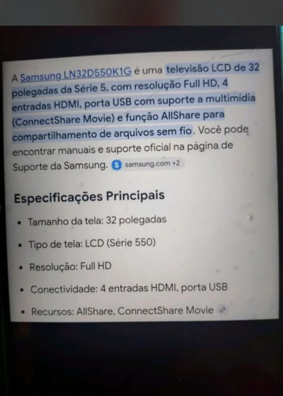 Tv Samsung modelo IN32D550klG, 32 polegadas, Full HD. Possui 4 entradas HDMI e porta USB.  - Foto 5