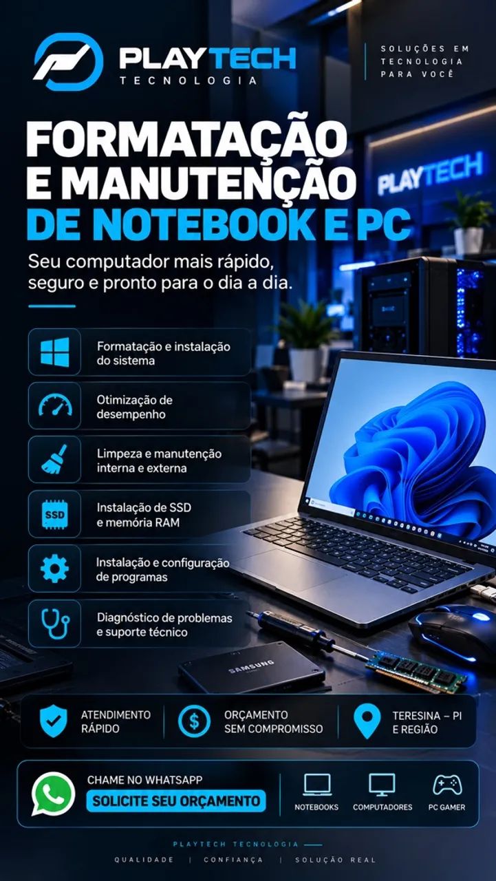 ? Manutenção e Formatação de Notebook e PC | PlayTech