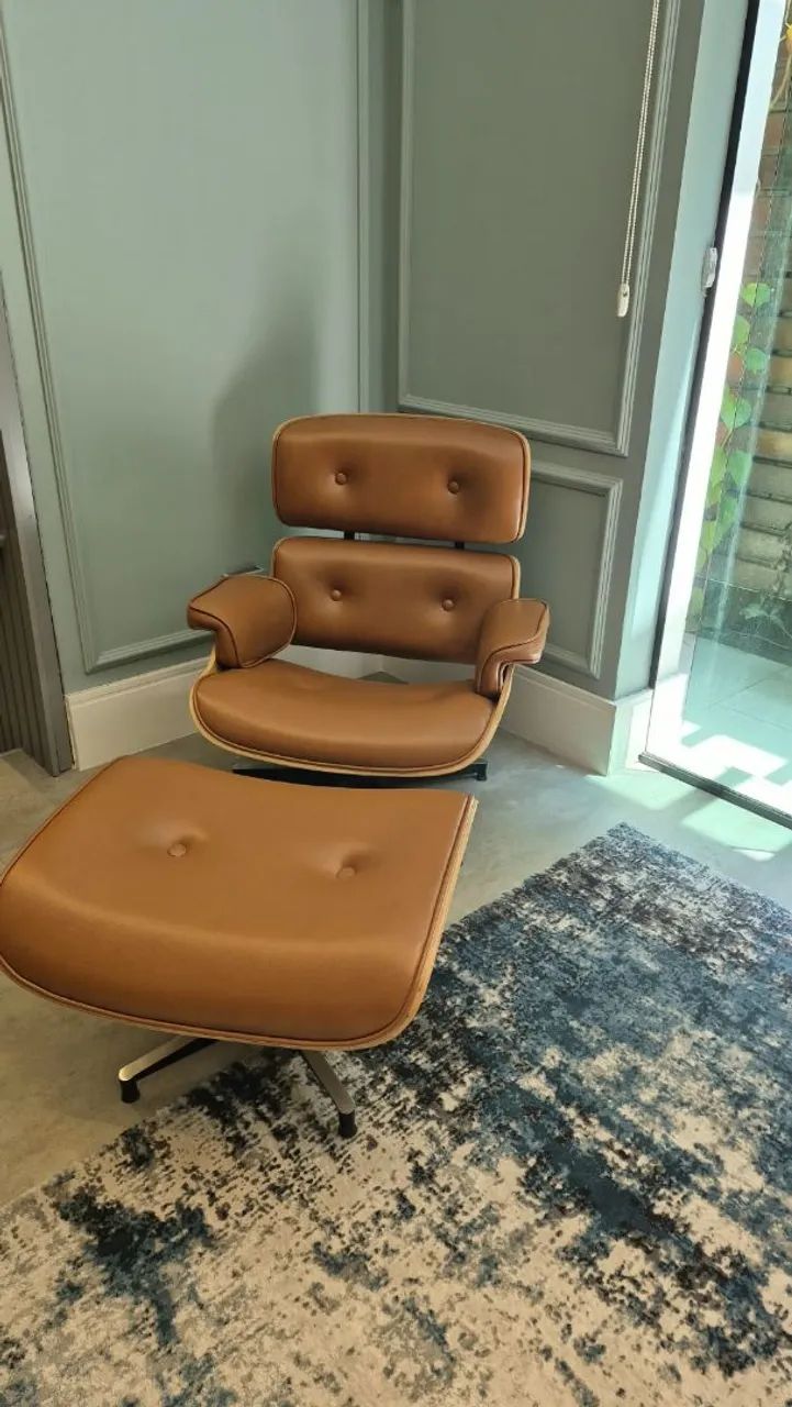 Poltrona Charles Eames Marrom Couro Legítimo Lanovita - Foto 3