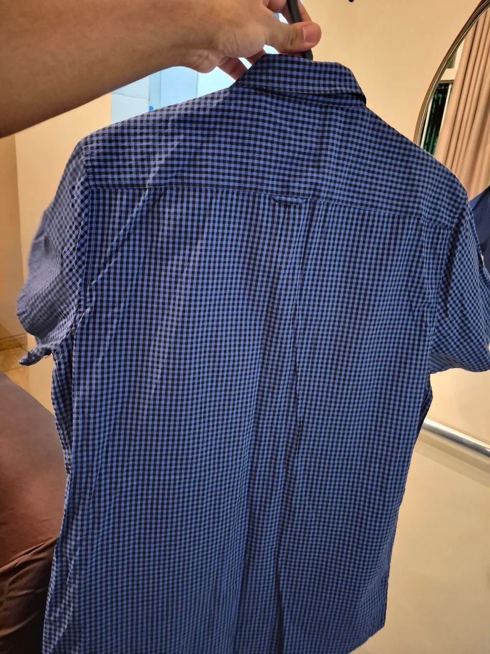 Camisa quadriculada azul M - Foto 2