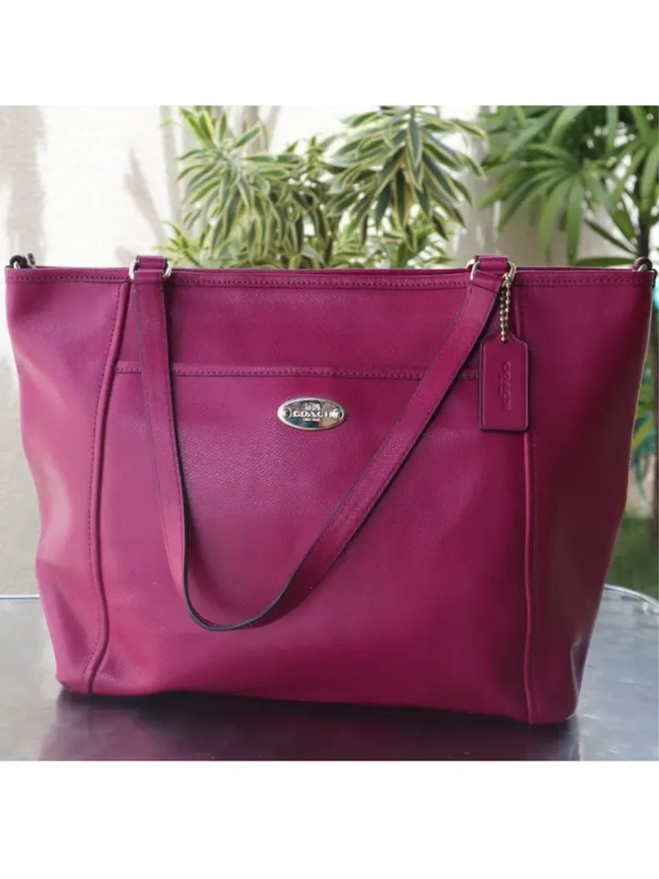 Bolsa de Couro Coach estilo Tote Pink
