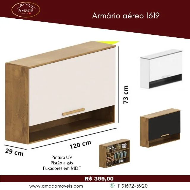 Armário aéreo 1619, a pronta entrega 