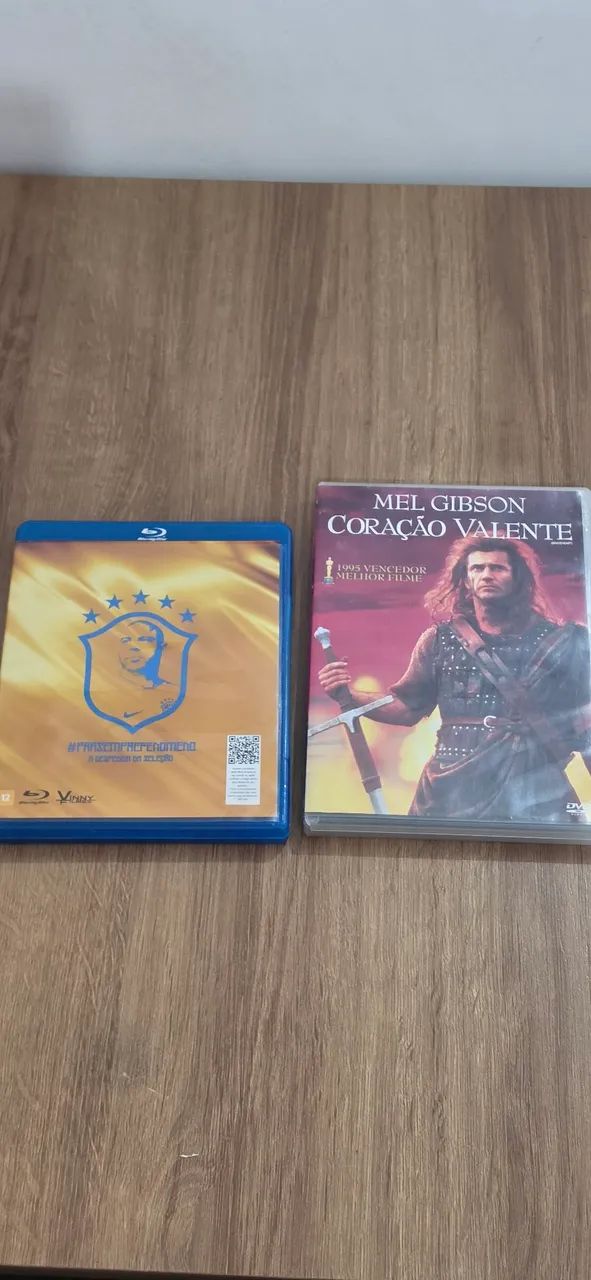 Kit Blu-ray Pra Sempre Fenômeno (Ronaldo) + DVD Coração Valente (Mel Gibson)