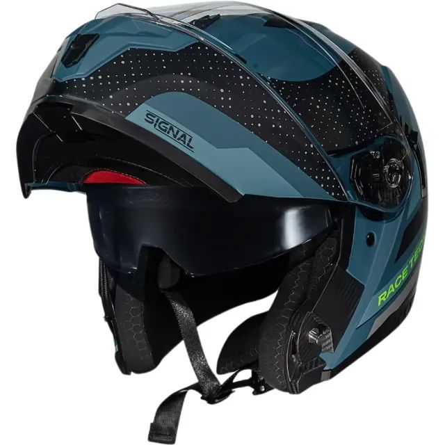 Capacete Race Tech Signal Gear - Azul/Preto Fosco (Articulado) - Foto 3