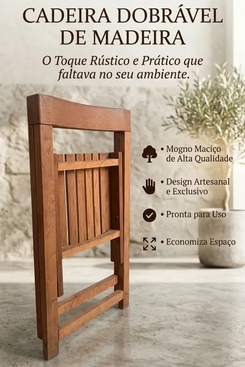 Cadeira Rústica - Mogno Maciço 