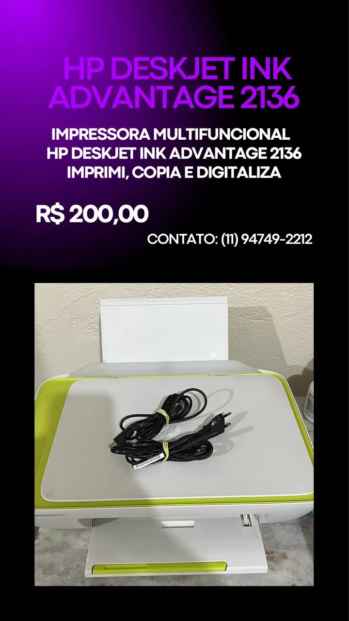 Impressora HP cartucho 