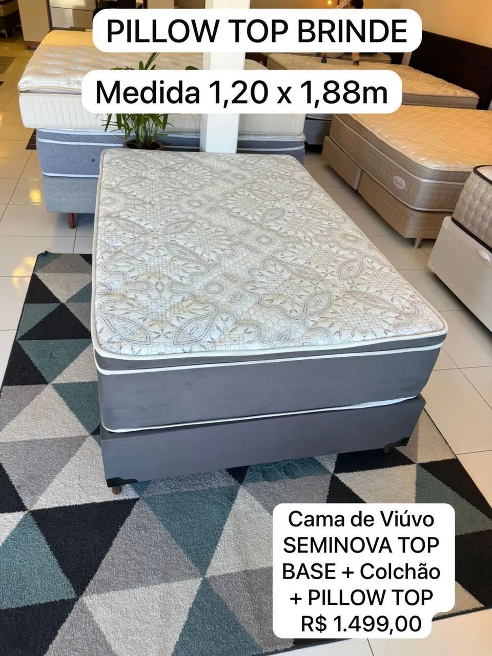 Colchão de Viúva com Pillow TOP + base Box - entrego! 