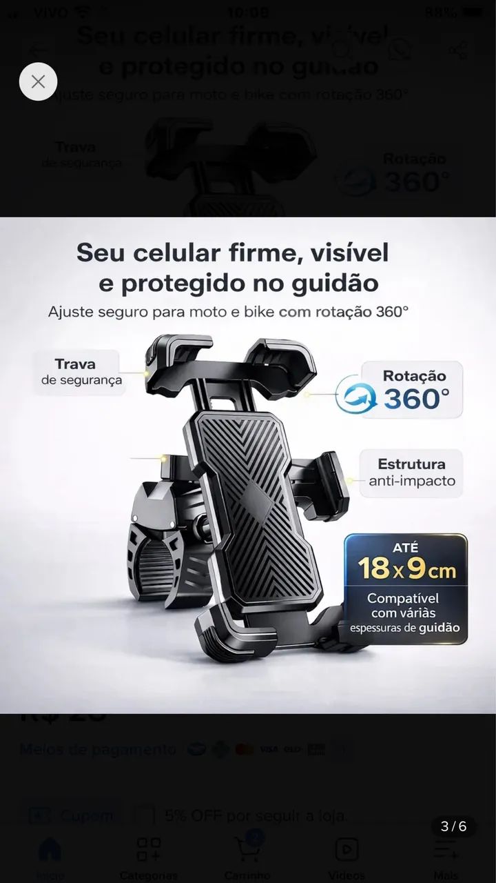 Suporte para celular moto !  - Foto 2