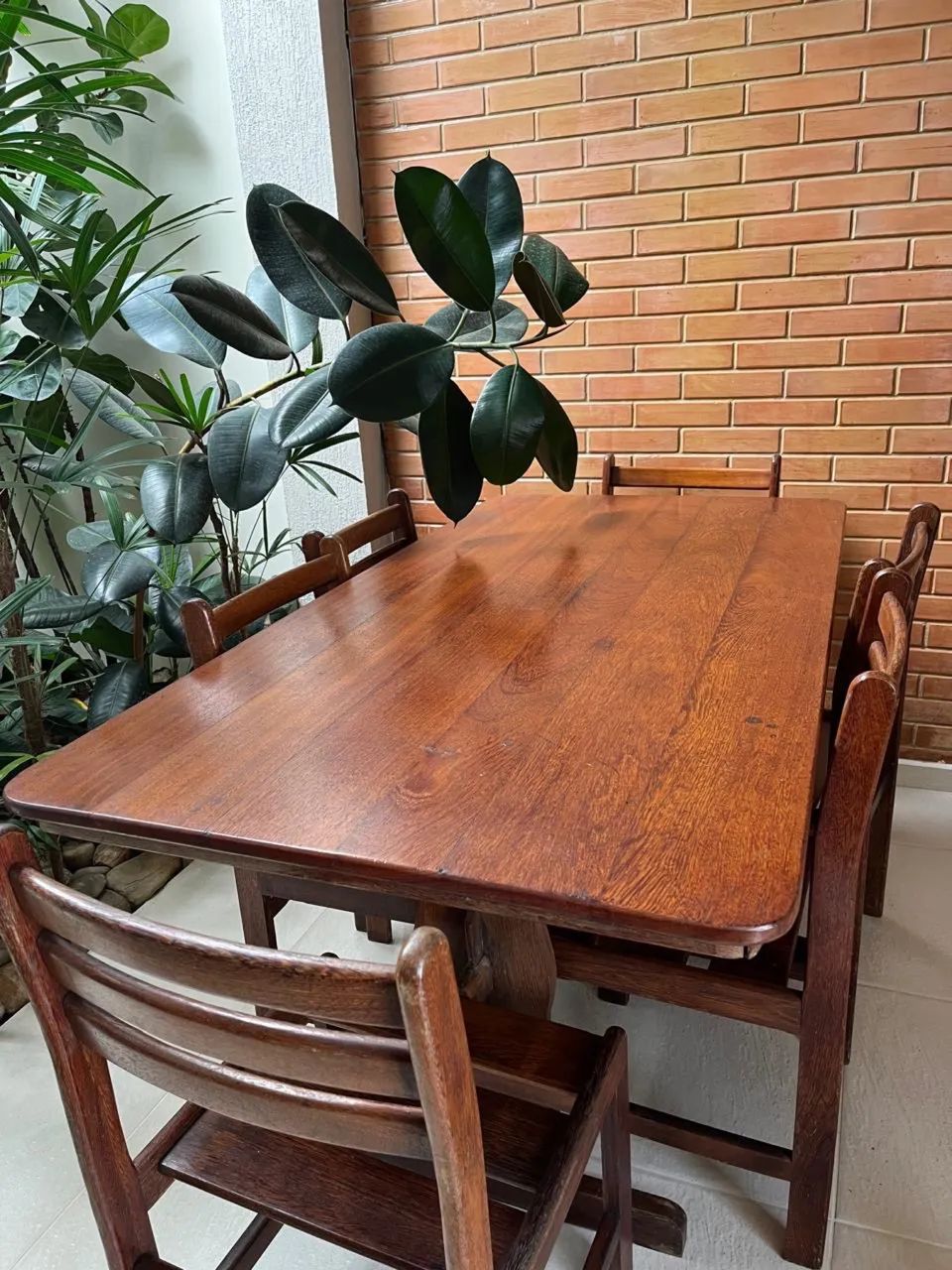 Mesa de churrasqueira com 6 cadeiras - Foto 2