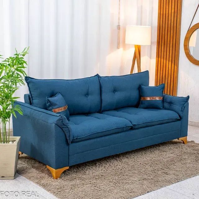 Sofá Living Creta  2.00m Linho  Produto Novo!  Pronta Entrega! - Foto 2