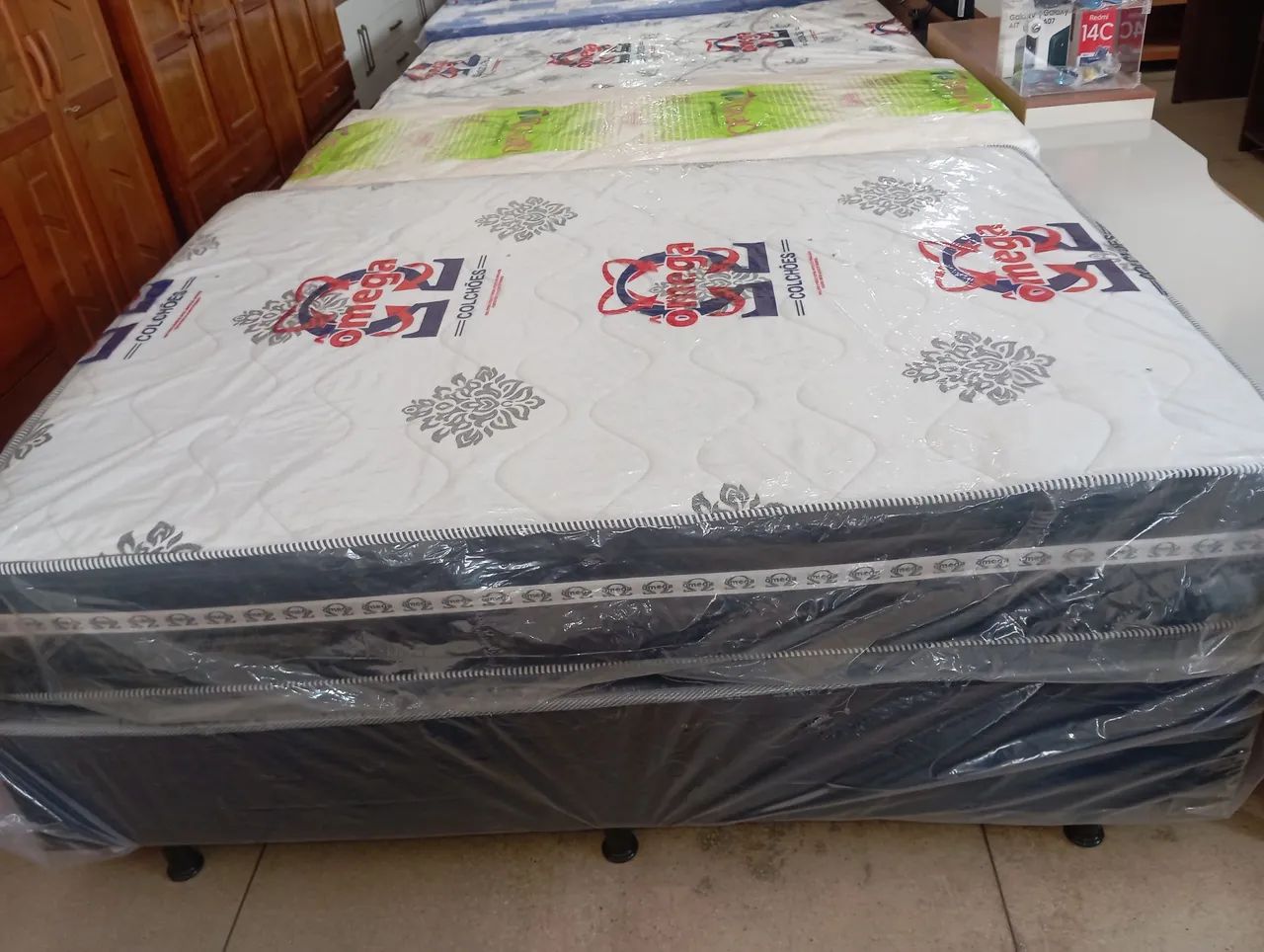 Cama , conjunto box casal molas ensacadas 