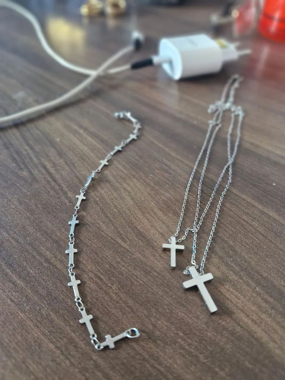 Pulseira e cordão duplo cristão  - Foto 2