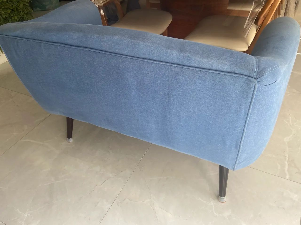 Sofá 2 Lugares Zap Daf Mobiliário Azul Jeans - Foto 3