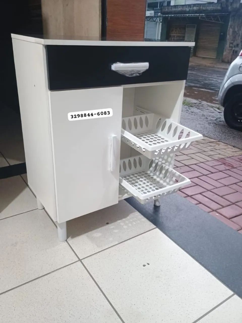 Microwave and Fruit Stand on Promotion