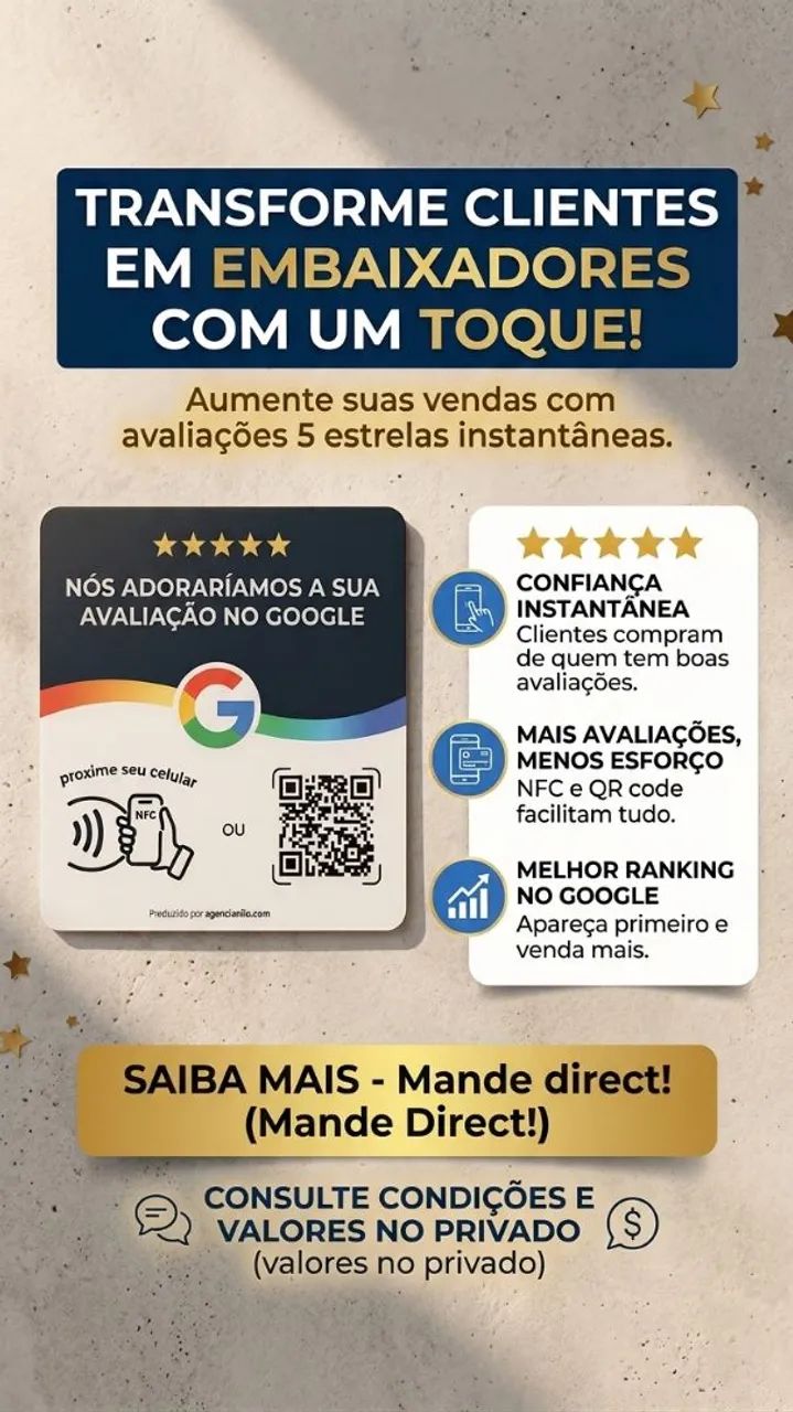 Placa de Avaliação Google em Acrílico p/ Balcão - Foto 2
