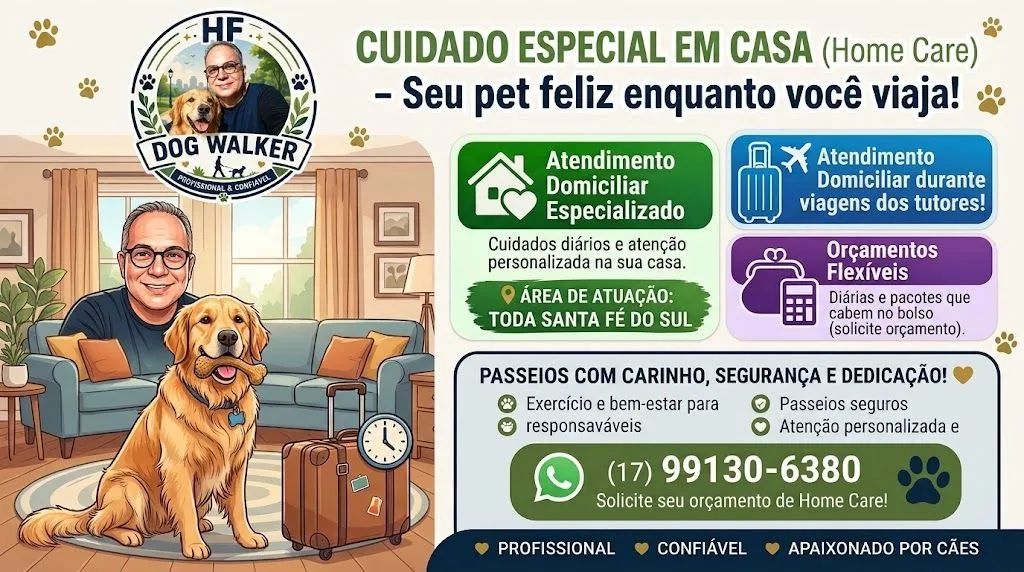 Passeios com cachorros e Home Care