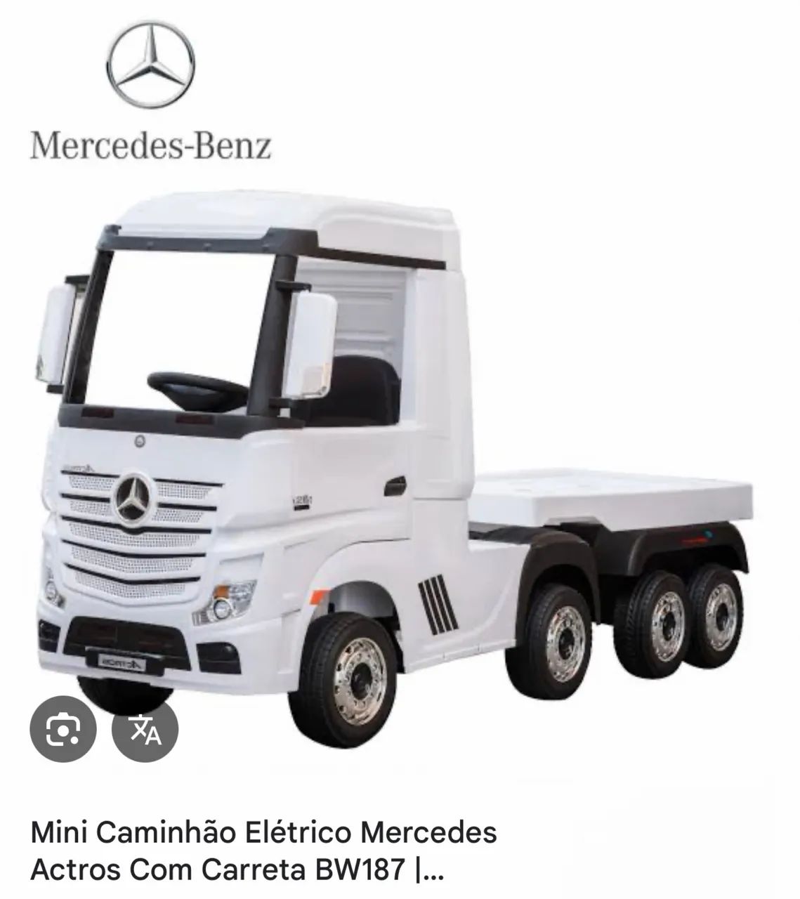 Caminhão elétrico Mercedes com caçamba 
