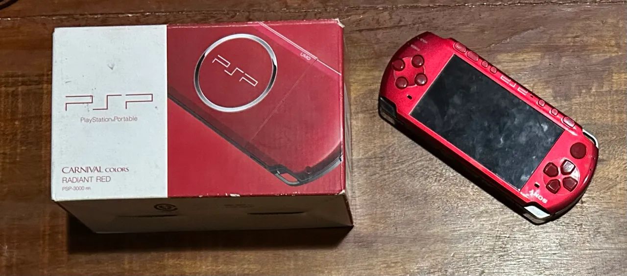 Psp radiant red na caixa 