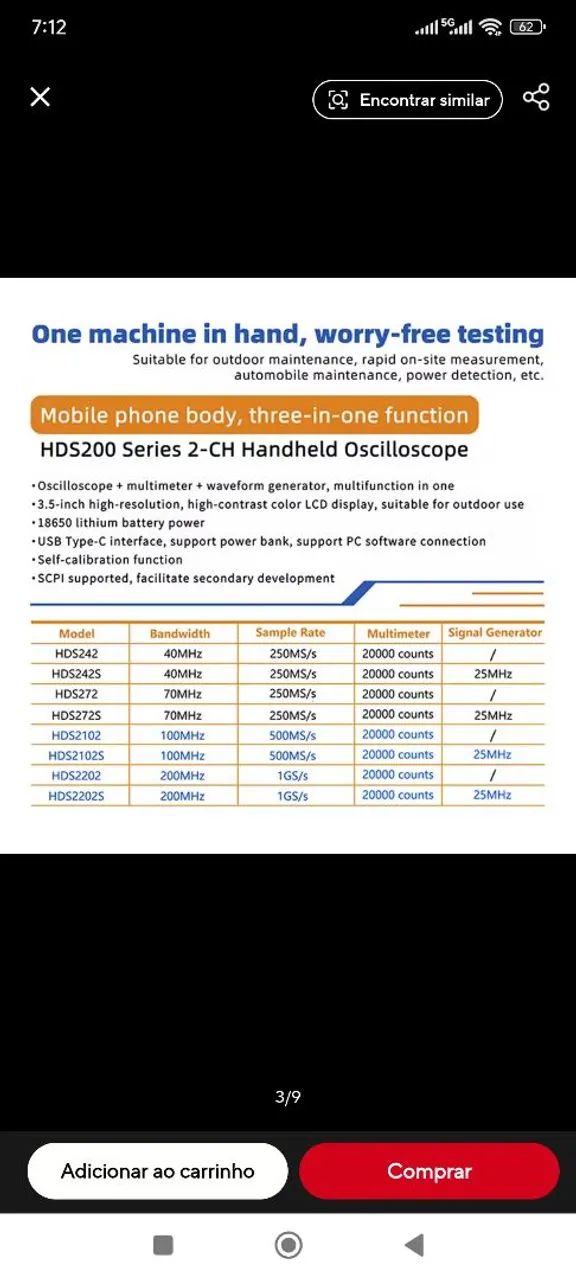 Osciloscópio Owon 3 em1 200 MHz  - Foto 5