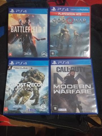 Vendo jogos ps4 bf e god of war 2 por 120 cod e Ghost recon 150