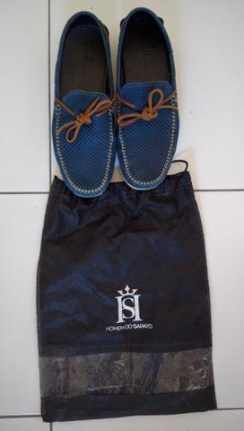 Sapato Homem do Sapato cor azul-Faço a entrega - Foto 4