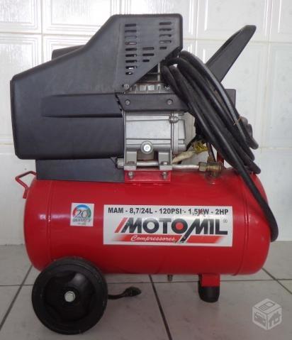 Compressor motomil 88pes 24 litros+pistolas+mangueira