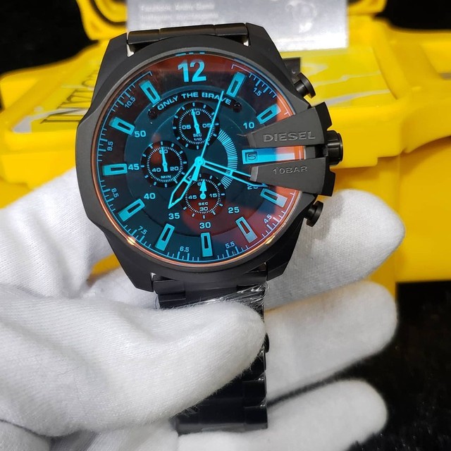 Relógio Diesel preto vidro camaleão 