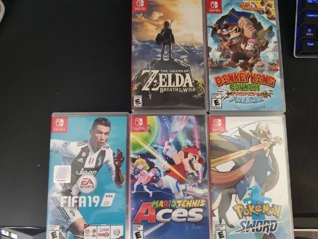 Jogos Nintendo Switch Usados - Zelda, DK, Pokemon, etc