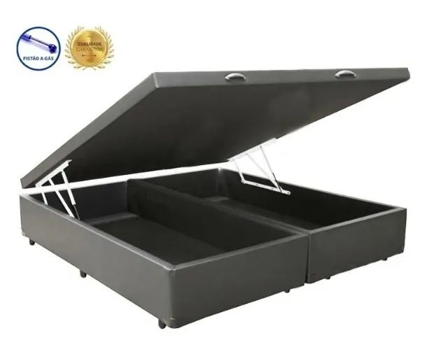 Cama Box Baú King Bipartido AColchoes Blue 41x193x203