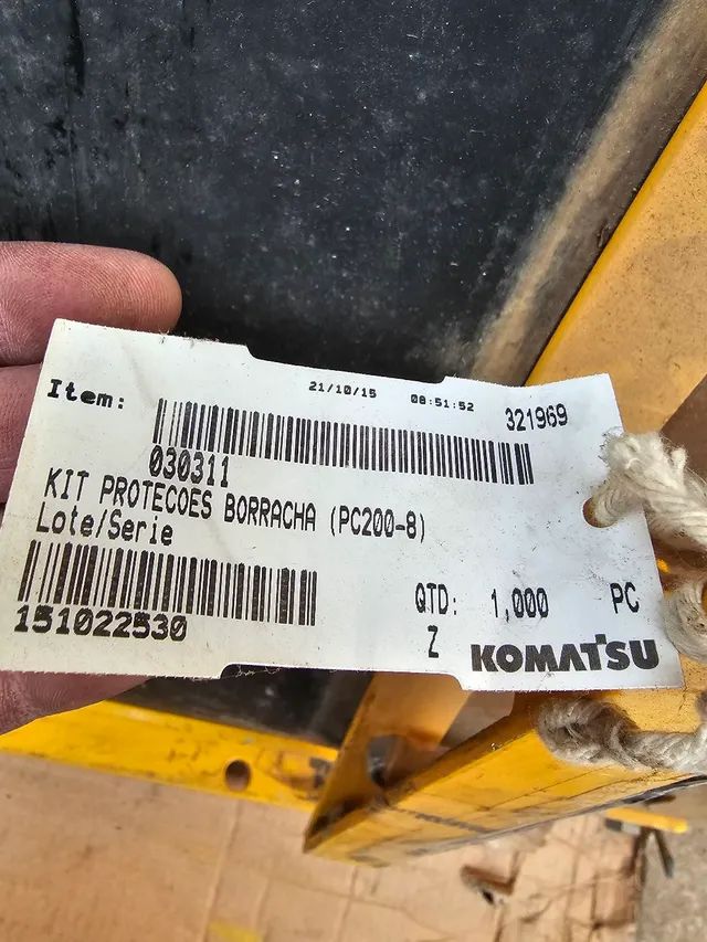 Escavadeira komatsu pc200 kit proteção borracha novo original