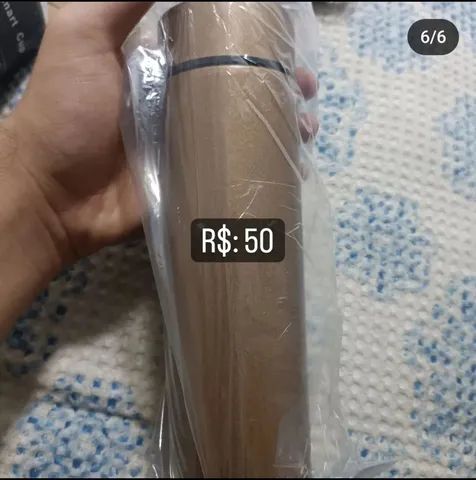 Garrafa inteligente 500ml na cor dourada nova lacrada