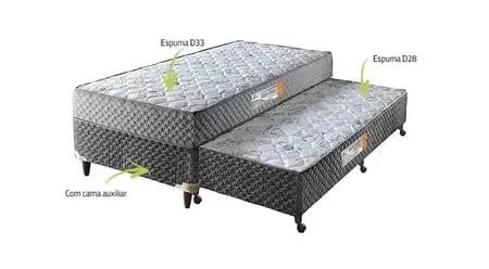 Cama Box Solteiro D33  com Cama Auxiliar Cinza Rondomóveis - Foto 2