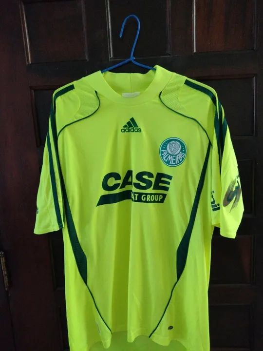 Camisa Palmeiras Verde Limão Adidas 2008 Fiat Tamanho M