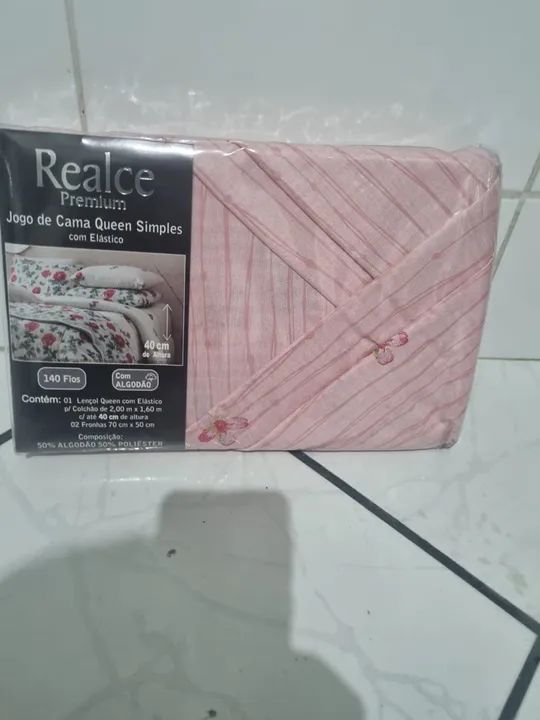 Jogo de lençol Queen 3 peças novos 100% algodão  - Foto 2
