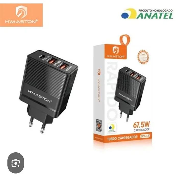 Carregador de Celular 3 Portas H'maston 67W Turbo - Foto 2