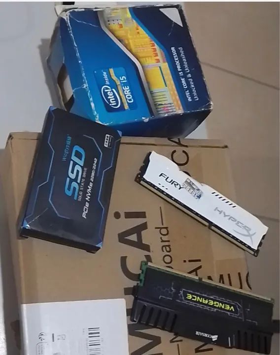 Kit gamer básico core i5 16 giga placa de vídeo 2 giga ssd 256 m2mvme