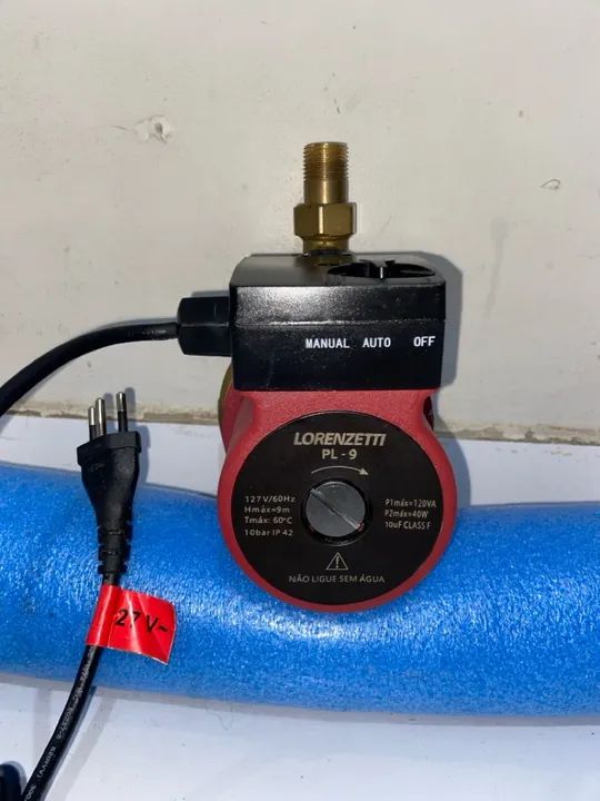 Mini pressurizador, lorenzetti PL-9 127v, com carcaça de bronze 