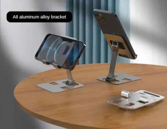 Suporte de smarphone e tablet móvel dobrável de alumínio ajustável - Foto 4
