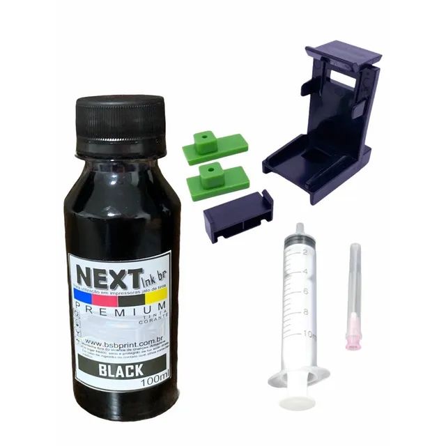 Kit Recarga Cartucho Preto Impressoras 2376 2776 667 + 10 etiquetas reposição