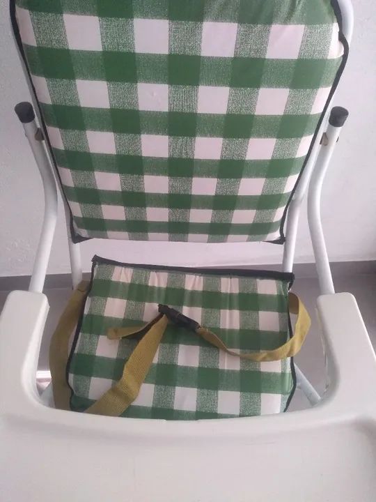 Cadeira de Alimentação Infantil - Verde e Branco - Foto 4
