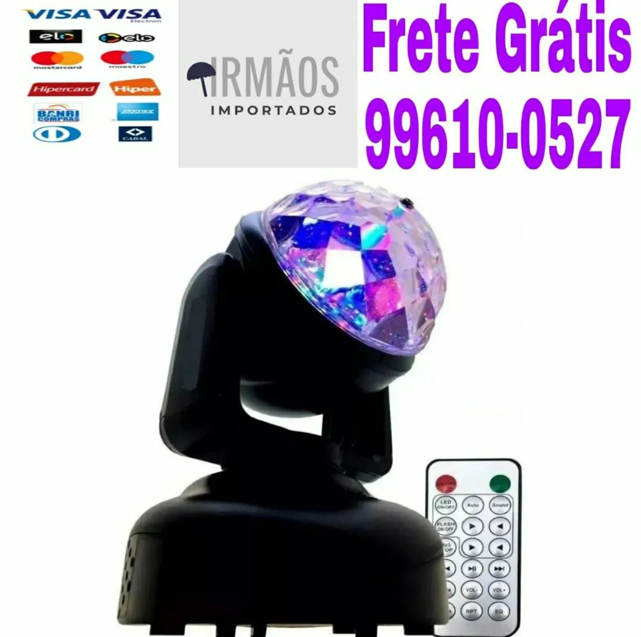 Moving Mini Head Led Rgb Bola Maluca Festa Iluminação Hl-080