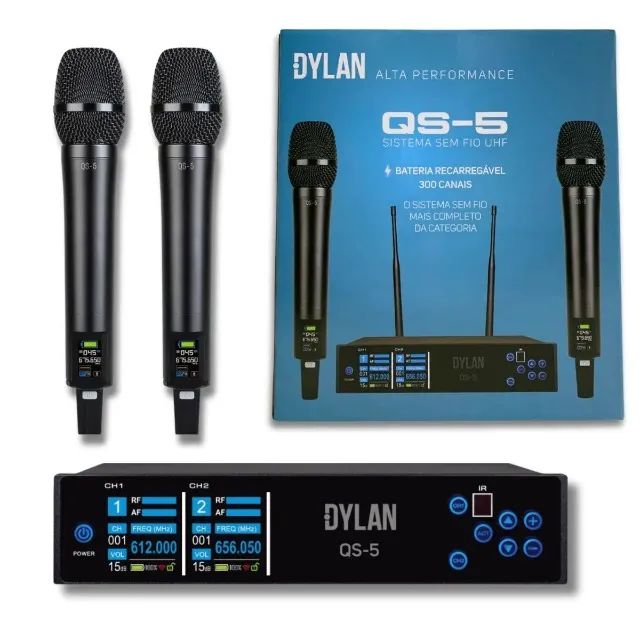 Microfone Dylan sem fio QS5 Profissional  - Foto 2