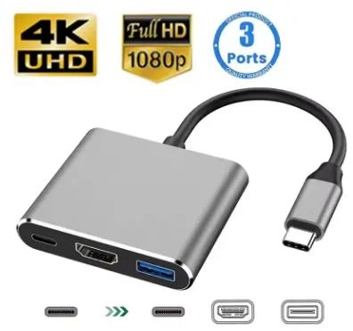 Hub 3 em 1 Usb Usb c para Hdmi z1436 - Foto 2