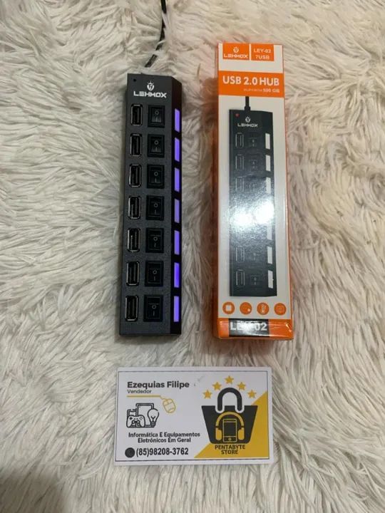 Hub USB 7 Portas 2.0 Novo Com Garantia!!! - Foto 3
