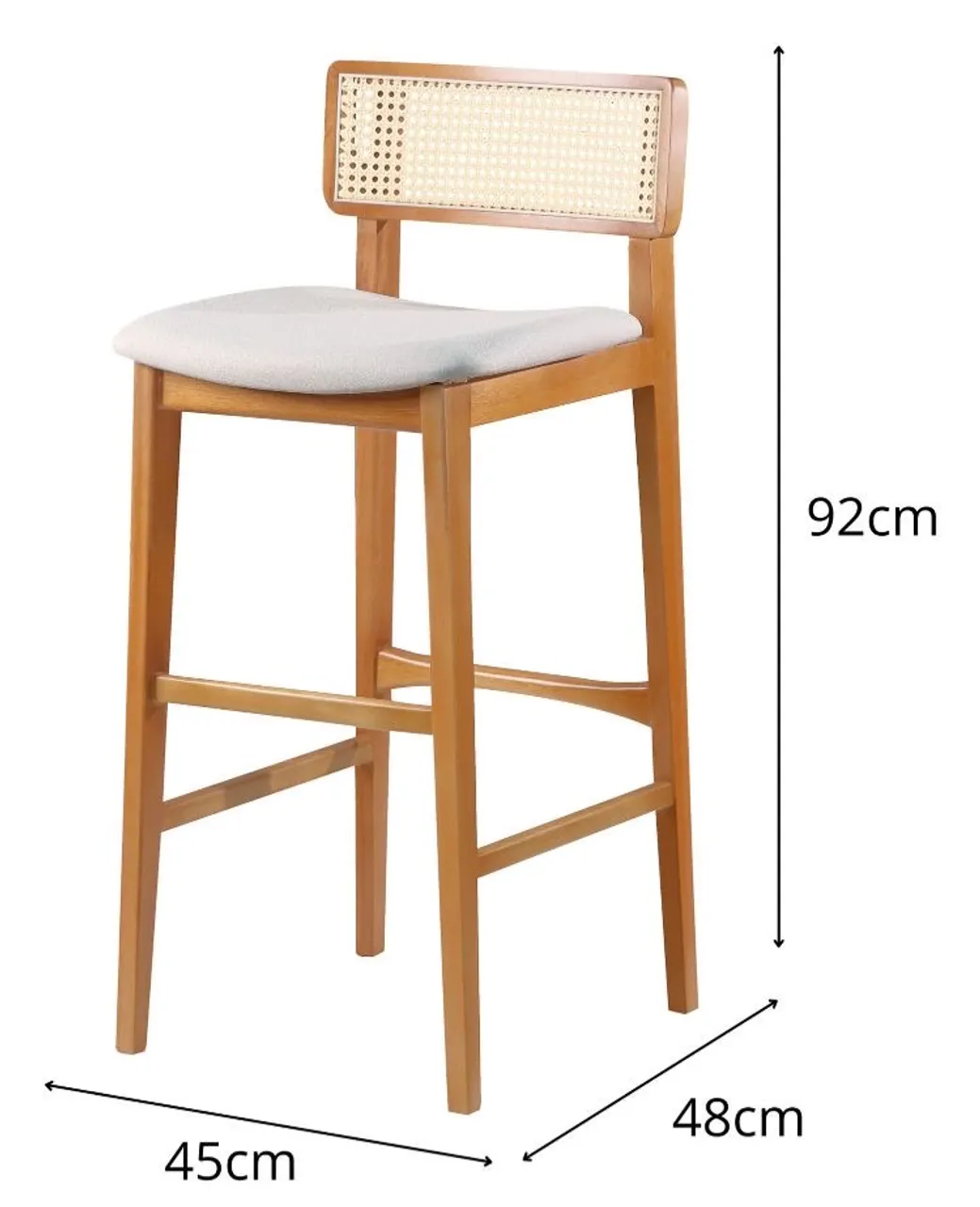 Kit 4 Banquetas alta em madeira maciça