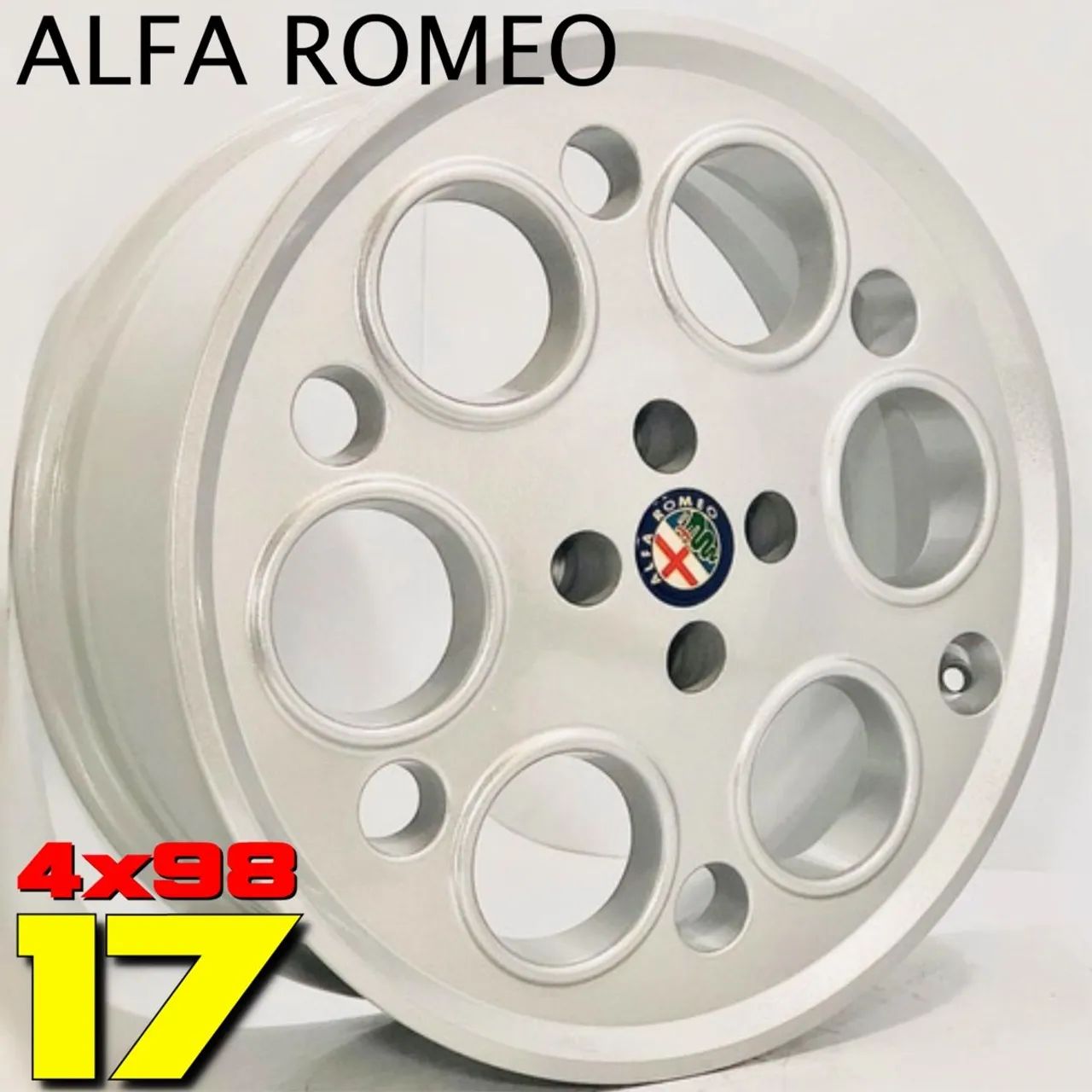 Rodas Alfa Romeo 17 polegadas prata 4x98 jogo novo