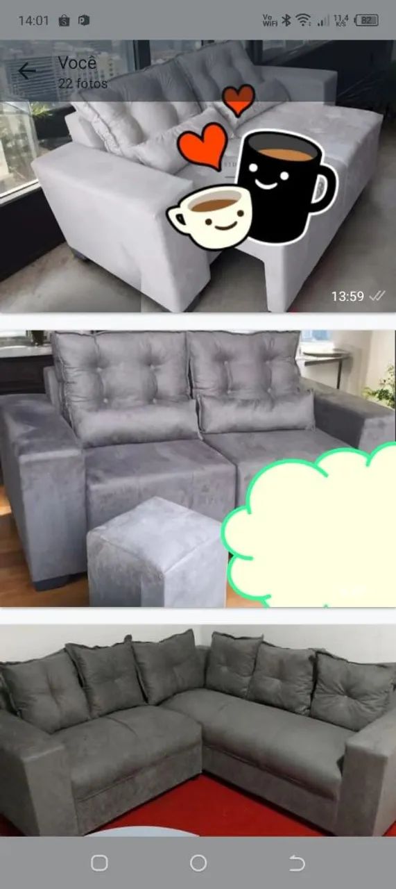 Conjunto de sofá com almofadas soltas  - Foto 3